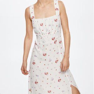 MANGO Floral Square Neck Dress,  Size Large NEW WITH TAG!